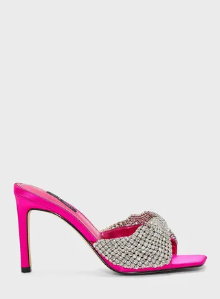 Embellished Mid Heel Sandals