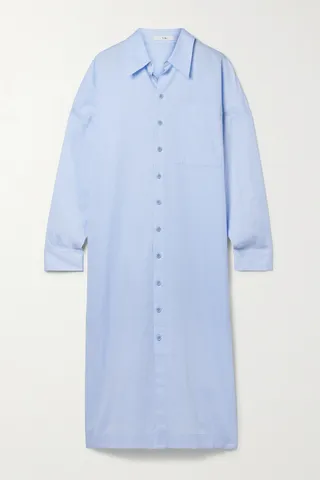 Tibi - Cotton-poplin Midi Shirt Dress - Blue