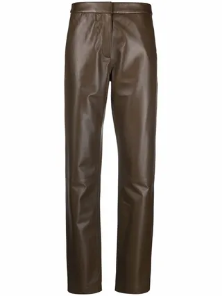 Straight-Leg Leather Trousers