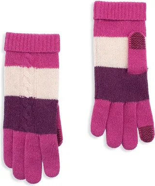 Striped Cashmere Tech Gloves