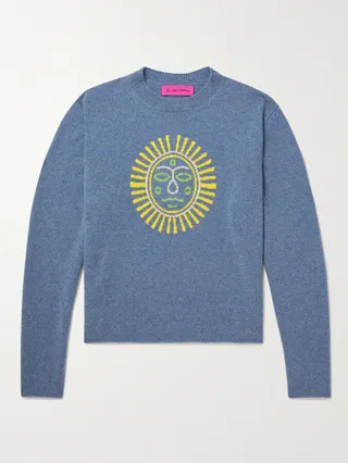 Technicolor Sunshine Embroidered Cashmere Sweater
