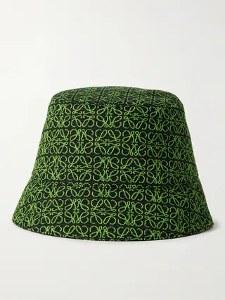 Reversible Logo-Jacquard Cotton-Blend and Shell Bucket Hat