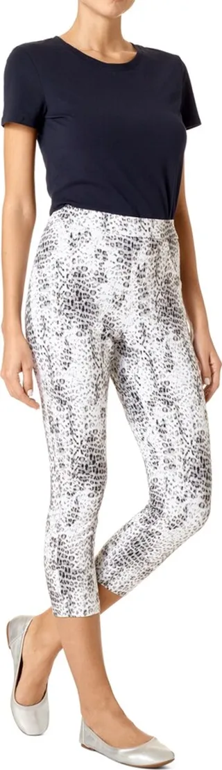Hue Women's High-Rise Baby Leopard Denim Capri Leggings