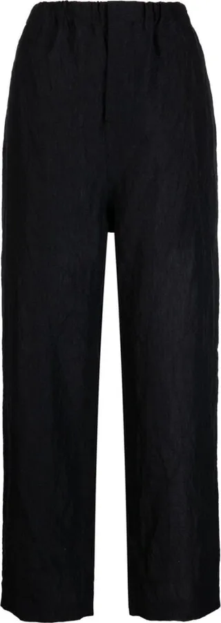 Straight-Leg Elasticated-Waist Trousers