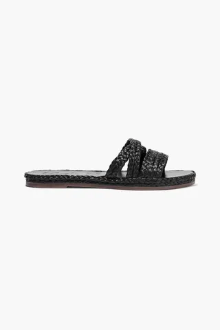 Yucatan braided raffia slides