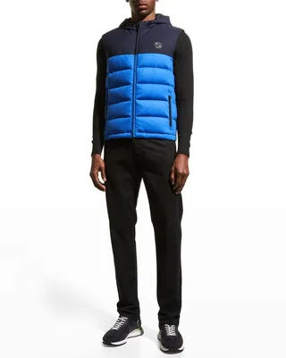 Men's Two-Tone Hooded Zip Gilet