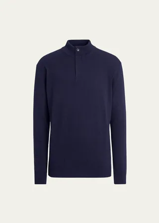 Men's Oasi Cashmere Zip Mock Neck Sweater