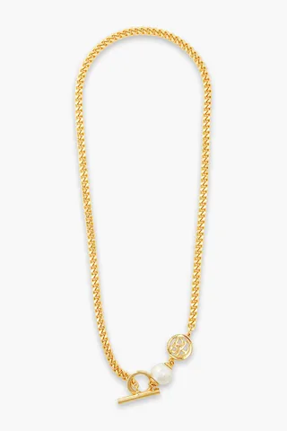 24-Karat Gold-Plated Faux Pearl Necklace