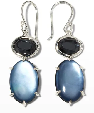 2-Stone Drop Earrings in Sterling Silver