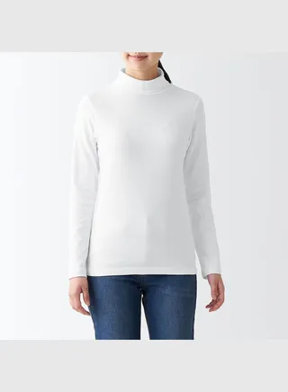Stretch Ribbed Turtle Neck Long Sleeve T-Shirt