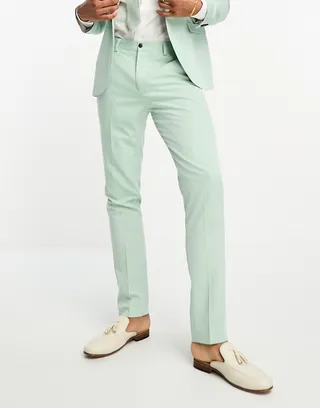 Jack & Jones Premium super slim suit pants in pastel blue
