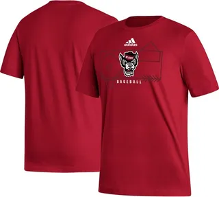 Men's adidas Red Nc State Wolfpack Locker Lines Baseball Fresh T-shirt