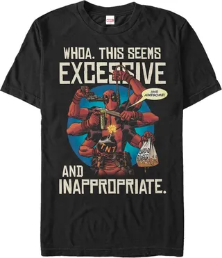 Men's Marvel Deadpool Excessive Behavior T-Shirt - Black - Large