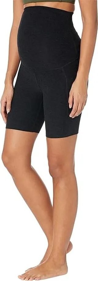 Beyond Yoga Spacedye Team Pockets Maternity Bike Shorts (Darkest Night) Women's Shorts