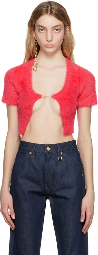 Jacquemus Pink Le Papier 'La Maille Neve' Cardigan