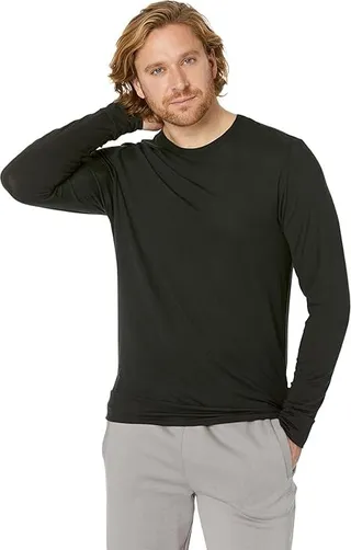 Calvin Klein Underwear Eco Pure Modal Lounge Long Sleeve Sweatshirt (Black) Men's Clothing