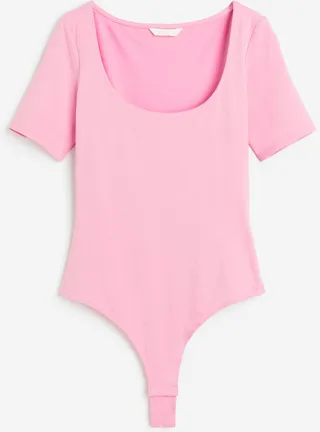 Short-sleeved Thong Bodysuit