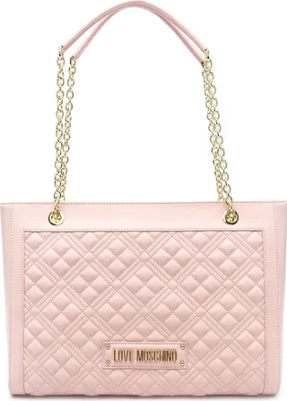 Quilted Logo-Plaque Tote Bag