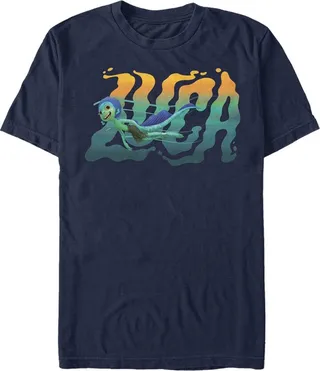 Men's Luca Sea Monster Logo T-Shirt - Navy Blue - Large