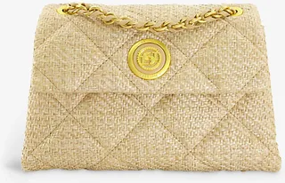 Womens Natural-raffia Duchess Medium Quilted Raffia Handbag