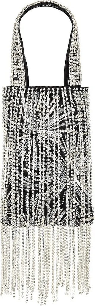 Avery Crystal Bag in Silver And Black