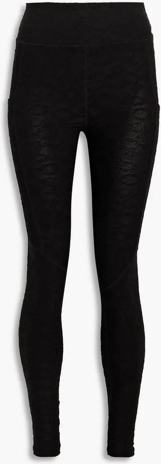 Stretch-jacquard leggings