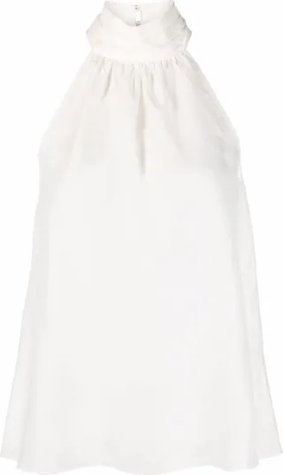 Chain-Detail Halterneck Blouse