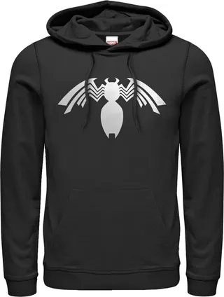 Men's Marvel Venom Emblem Pull Over Hoodie - Black - Medium