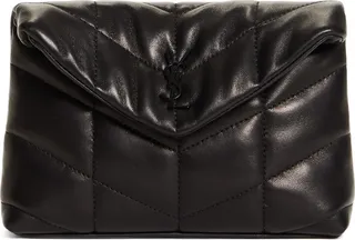 Small Lou Puffer Quilted Leather Pouch