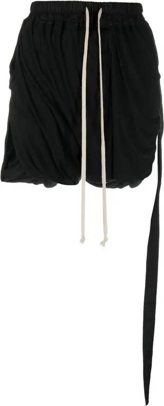 Black Phleg Cotton Drawstring Shorts