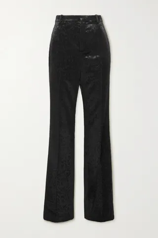 SAINT LAURENT - Straight-leg Velvet Pants - Black