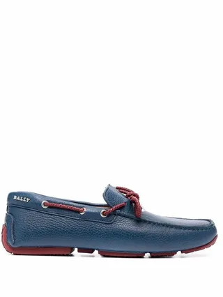 Lace-Up Leather Loafers