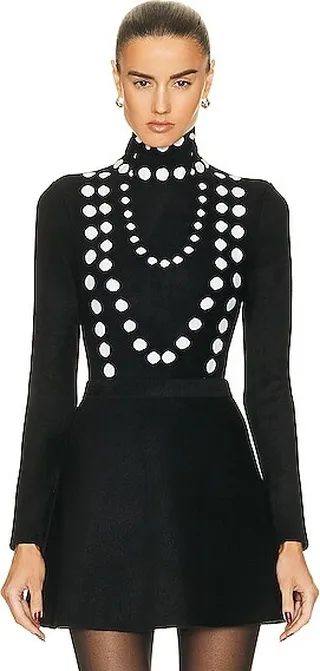 ALAÏA Pearl Bodysuit in Black