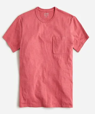 Slim garment-dyed slub cotton crewneck T-shirt