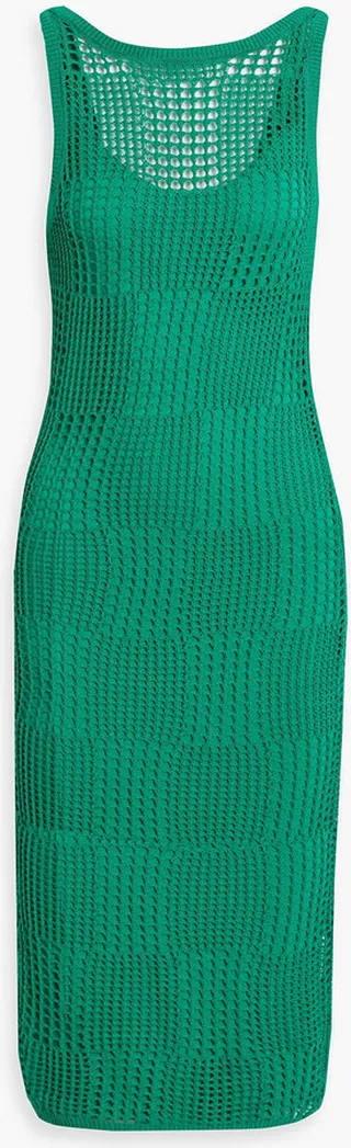 Normandy open-knit cotton midi dress