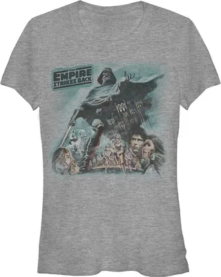 Junior's Star Wars Vader Strikes Back T-Shirt - Athletic Heather - Medium