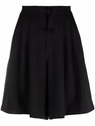 Pleated Wide-Leg Shorts