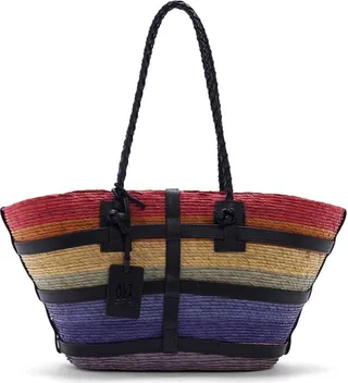 Watermill small straw tote bag