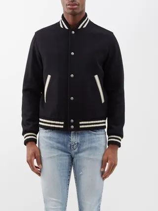Logo-print Wool-blend Varsity Jacket