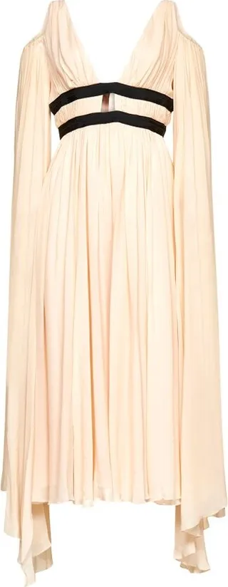 Pinko Cold-Shoulder V-Neck Gown