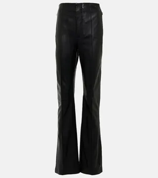 High-rise flared leather pants