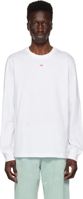 Diesel White T-Just-D Long Sleeve T-Shirt
