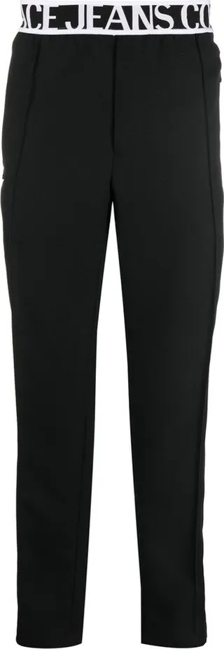 Logo-Waistband Straight-Leg Trousers