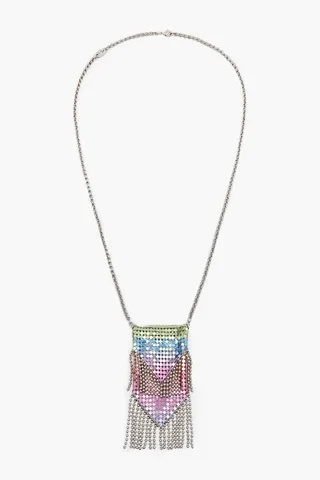 Silver-tone chainmail necklace