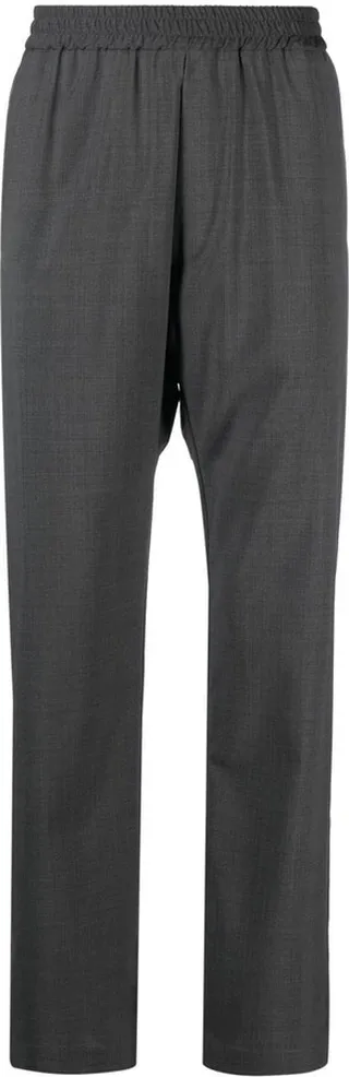 Elasticated Straight-Leg Trousers