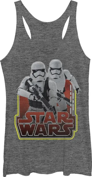 Women's Star Wars The Force Awakens First Order Stormtroopers Racerback Tank Top - Gray Heather - Large
