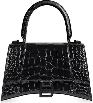 Hourglass Small Handbag Crocodile Embossed