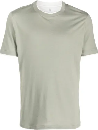 plain cotton-blend T-shirt