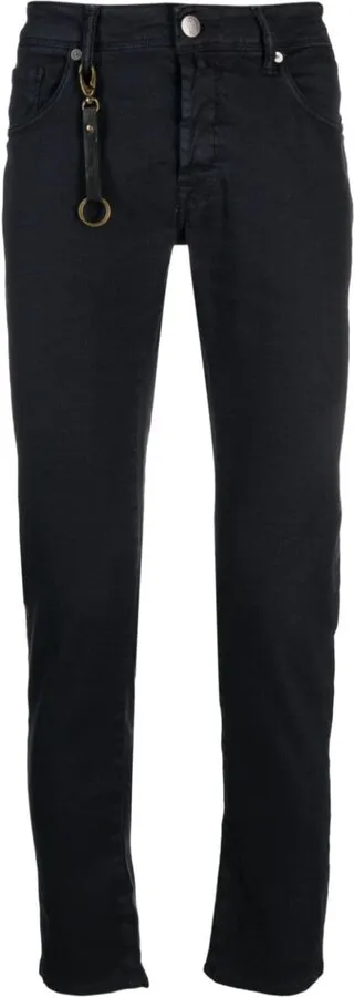 Mid-Rise Slim-Fit Cotton Trousers