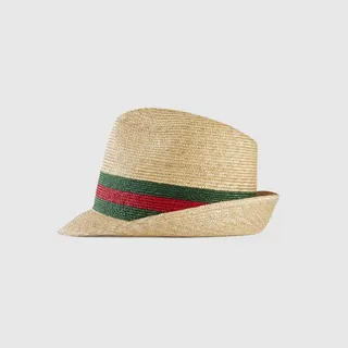 Woven straw bucket hat